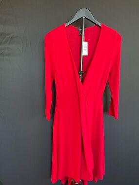 Torrid Red Wrap Dress 00 (US 10/12, M/L) Long Sleeve New with tags